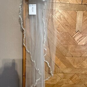White Sheer Curtain with Silver Accents